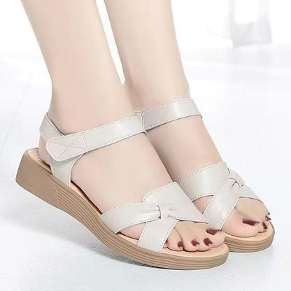 Sandales Compensées Femme Style Ethnique – Bout Ouvert