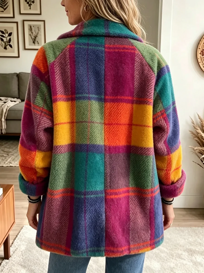 MANTEAU ARKA À CARREAUX MULTICOLORE