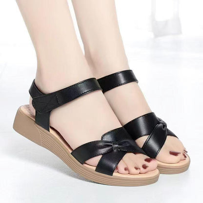 Sandales Compensées Femme Style Ethnique – Bout Ouvert